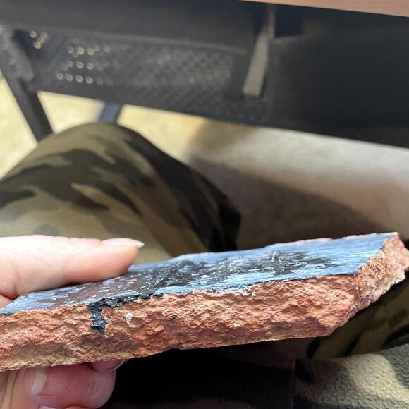 Evergreen by moonlight ART  original 6 x 3.5 inch 3/4" clay rock flat - Picture 2 of 8